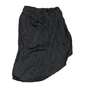 Black Leopard Print Metallic Skirt Hi Low Bohme Medium Women